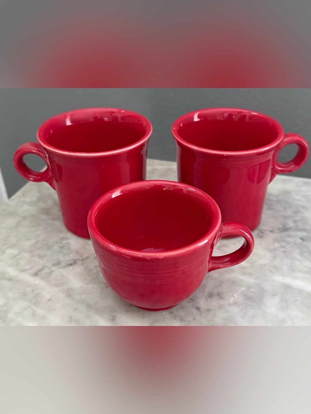Vintage Red FiestaWare Red Coffee Mugs
